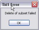 Delete Subset failed popup